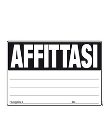 CARTELLO AFFITTASI 24x33cm colori ass giallo-verde-arancio-fuxia E9203 EDIPRO