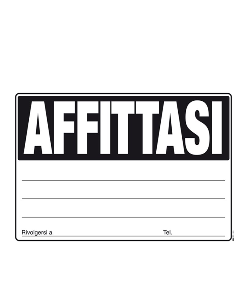 CARTELLO AFFITTASI 24x33cm colori ass giallo-verde-arancio-fuxia E9203 EDIPRO