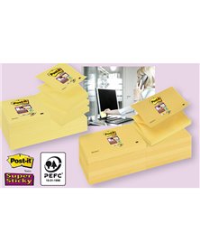 BLOCCO 90foglietti Post-itÂ® Super Sticky Z-Notes Canaryâ„¢76x76mm R330-123SS-CY