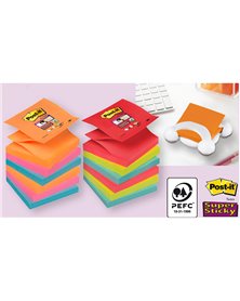 BLOCCO 90foglietti Post-itÂ® Super Sticky Z-Notes 76x76mm R330-6SS-RIO D/J