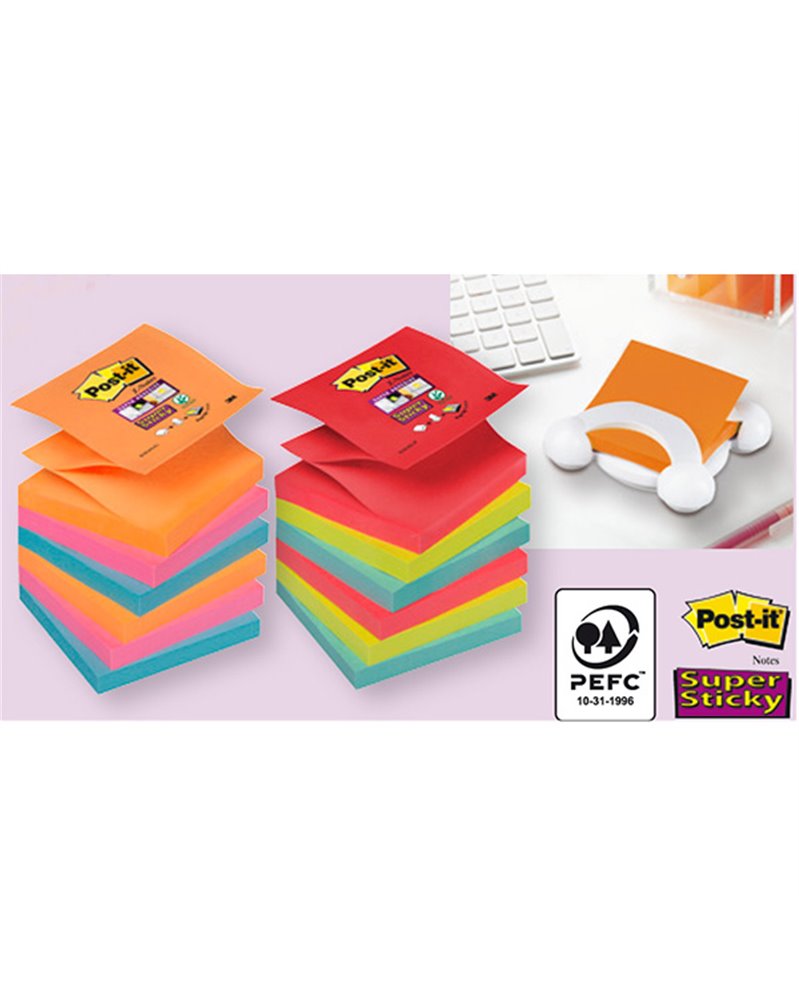 BLOCCO 90foglietti Post-itÂ® Super Sticky Z-Notes 76x76mm R330-6SS-RIO D/J