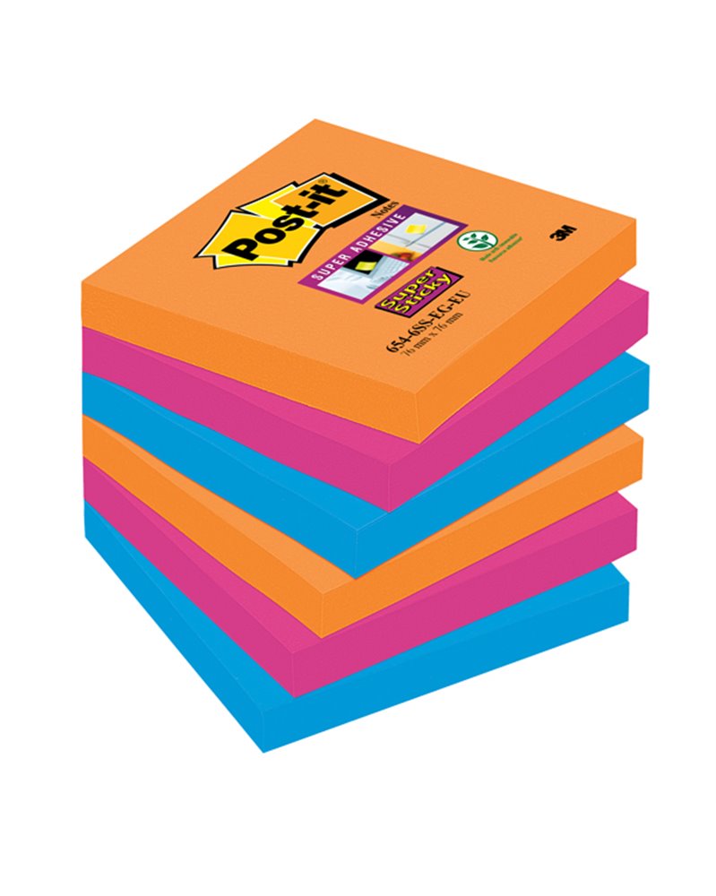 BLOCCO 90foglietti Post-itÂ® Super Sticky 76x76mm 654-6SS-EG BANGKOK