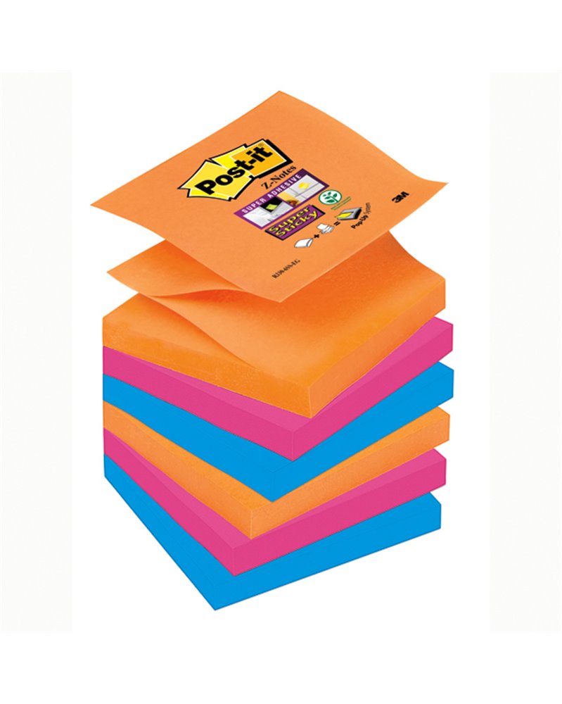 BLOCCO 90foglietti Post-itÂ® Super Sticky Z-Notes 76x76mm R330-6SS-EG BANGKOK