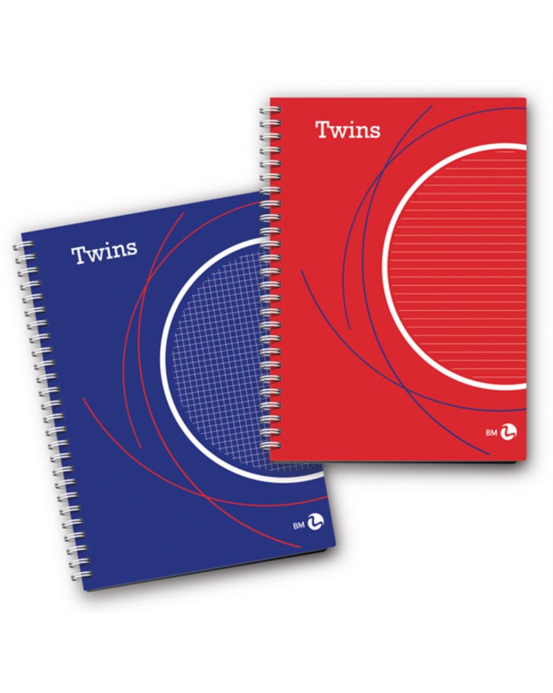 BLOCCO SPIRALATO TWINS C/FORI E MICROPERFORAZIONE 223x297mm 5mm 80fg 80gr BM