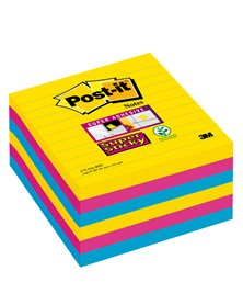 BLOCCO 90foglietti Post-itÂ® Super Sticky 101x101mm righe 675-SS6-RIO COL. RIO