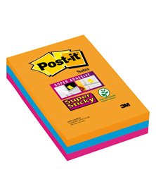 BLOCCO 90foglietti Post-itÂ® Super Sticky RIGHE 101x152mm 4690-SS3BGK COL BANGKOK