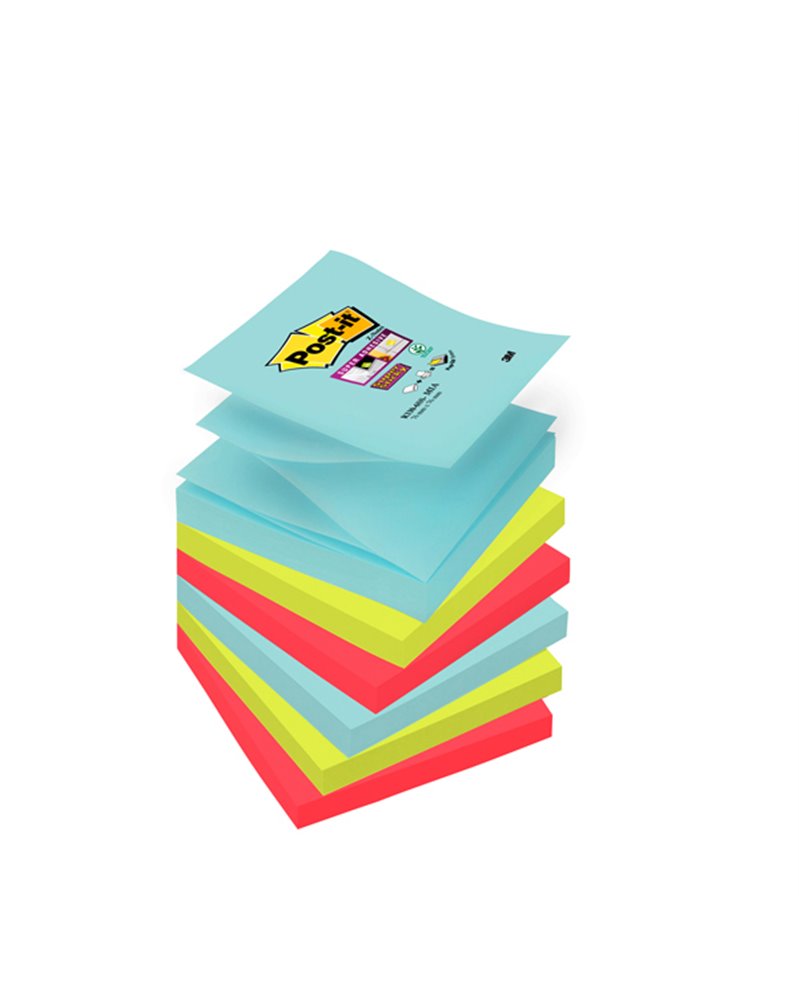 BLOCCO 90foglietti Post-itÂ® Super Sticky Z-Notes 76x76mm R330-6SS-MIA MIAMI