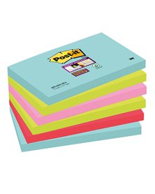 BLOCCO 90foglietti Post-itÂ® Super Sticky 76x127mm 655-6SS-MIA COLORI MIAMI