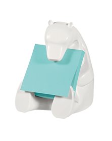 Dispenser Orso+ricarica Post-itÂ® Super Sticky Z-Notes 76x76mm azzurro acquamarin