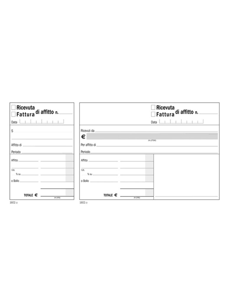 Blocco ricevute-fatture affitto 100copie madre-figlia SE160200000 SEMPER