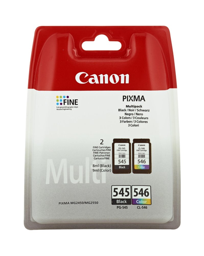 CONF. MULTIPACK CARTUCCIA INCHIOSTRO NERO PG-545/CL-546