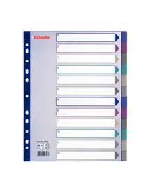 Separatore in PPL traslucido 12 tasti f.to A4 MAXI 24,5x29,7cm ESSELTE