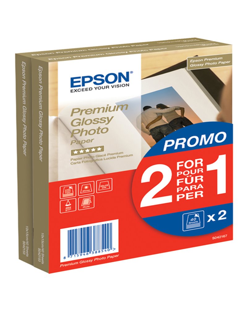 RISMA 40 FG 2X1 CARTA FOTOGRAFICA LUCIDA PREMIUM BEST 10X15CM (4X6")