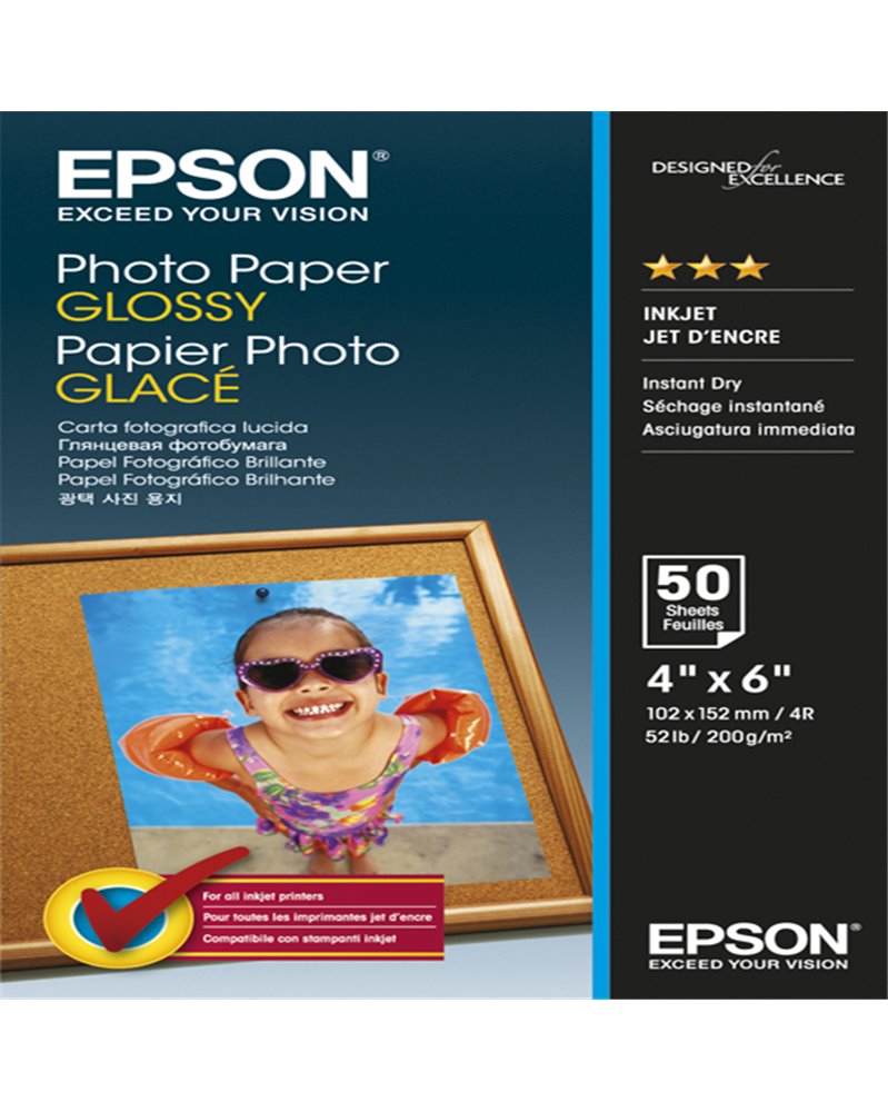 CARTA FOTOGRAFICA LUCIDA GOOD 50fg 200gr 10x15cm (4X6") EPSON