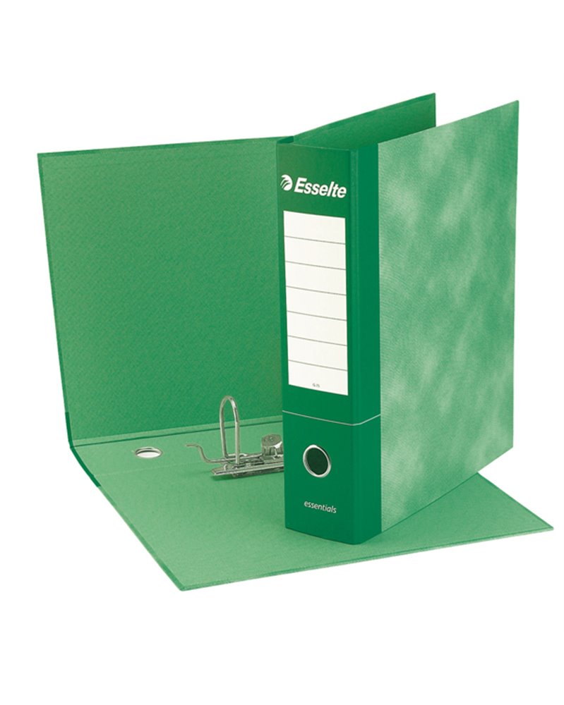 Registratore ESSENTIALS G75 verde dorso 8cm f.to protocollo ESSELTE