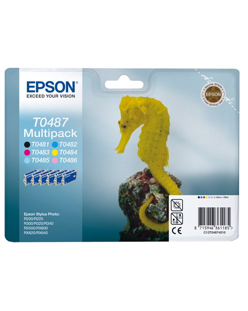 MULTIPACK T048 6 COLORI NERO CIANO MAGENTA GIALLO CIANO-CHI MAGENTA-CHI RS