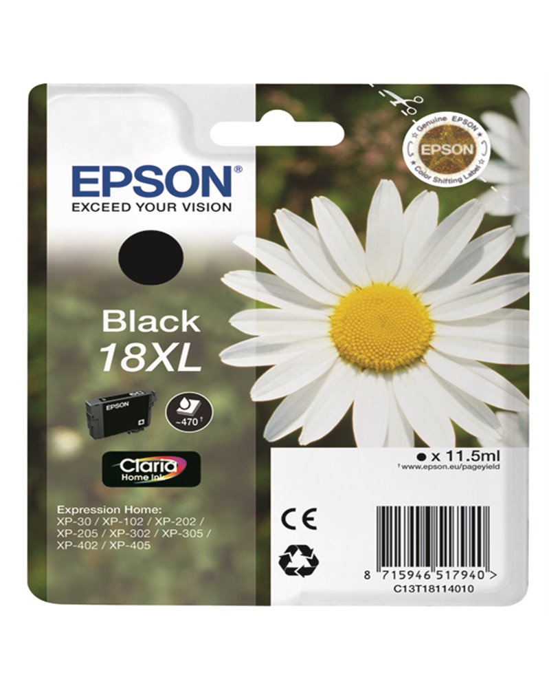 CARTUCCIA NERO(A PIGMENTI) EPSON CLARIA HOME SERIE 18XL/MARGHERITA IN CONF. BLIS