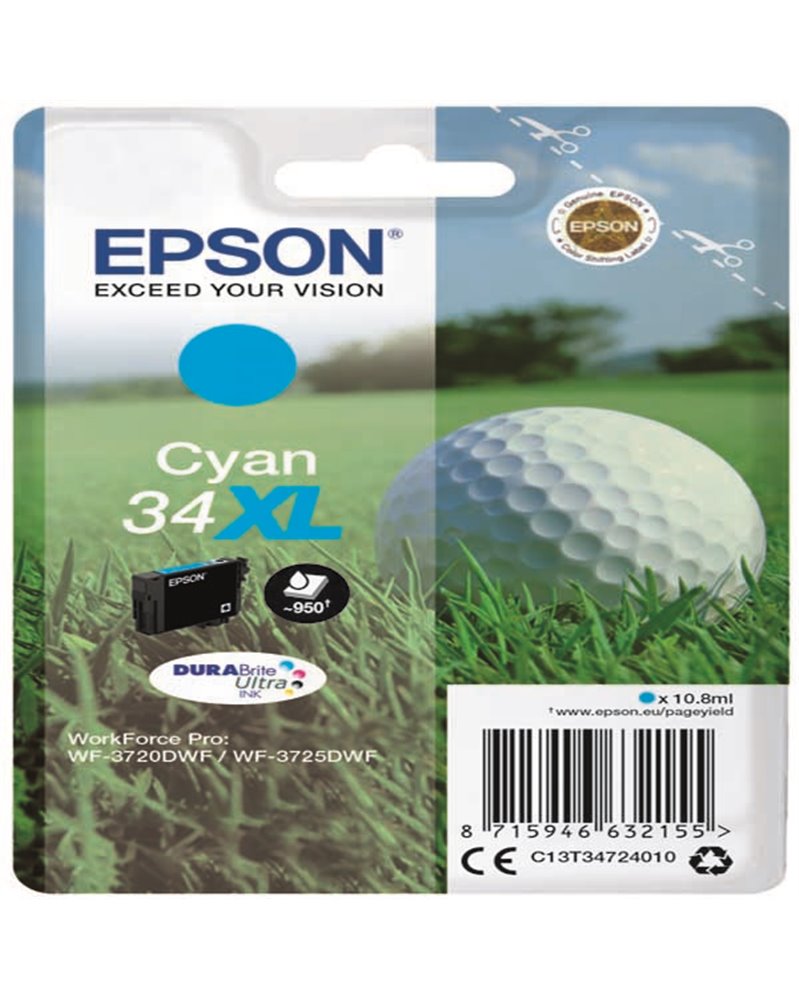 CARTUCCIA INCHIOSTRO CIANO SERIE 34XL T3472