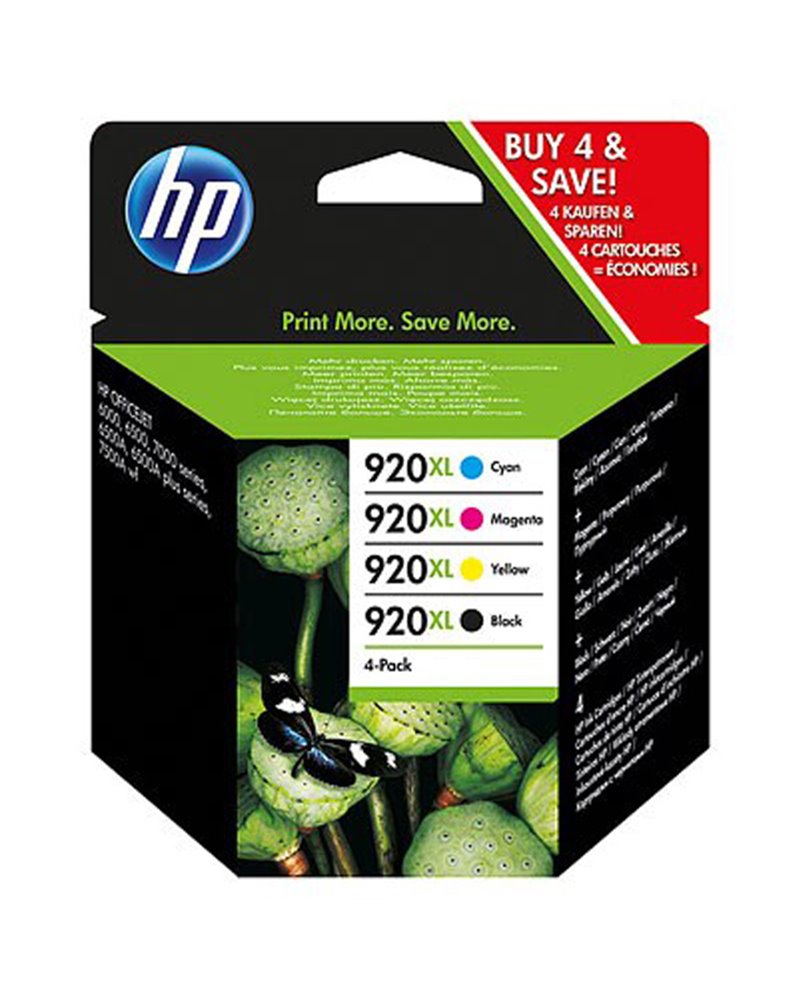 COMBO PACK 4 CARTUCCE INK OFFICEJET HP 920XL -NERO GIANO MAG GIALLO