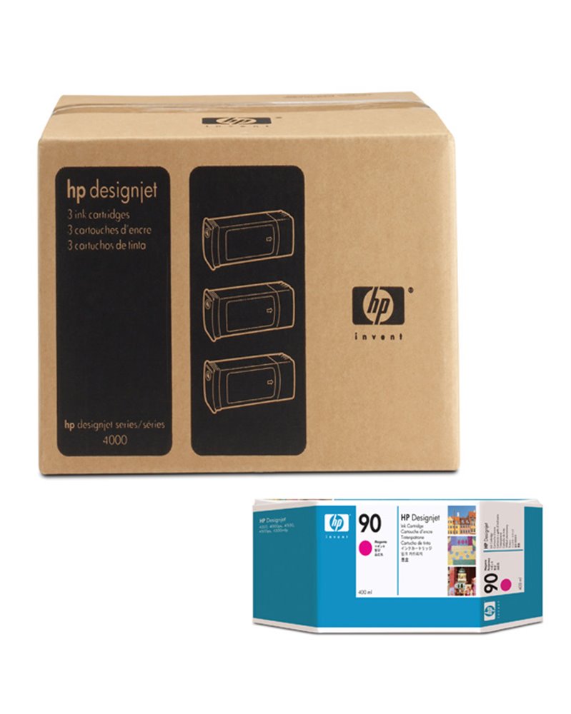 CONFEZIONE MULTIPLA 3 INCHOSTRI HP N.90 MAGENTA 400ML/CAD.