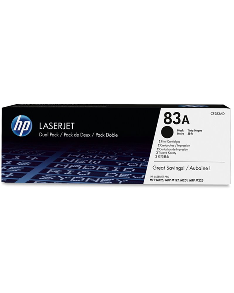 CONFEZIONE DI 2 TONER HP 83A NERO