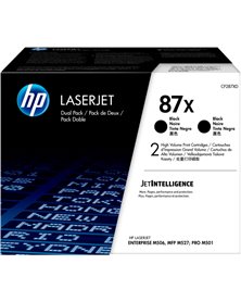 CONFEZIONE DA 2 CARTUCCE TONER NERO ALTA CAPACITA' HP87X