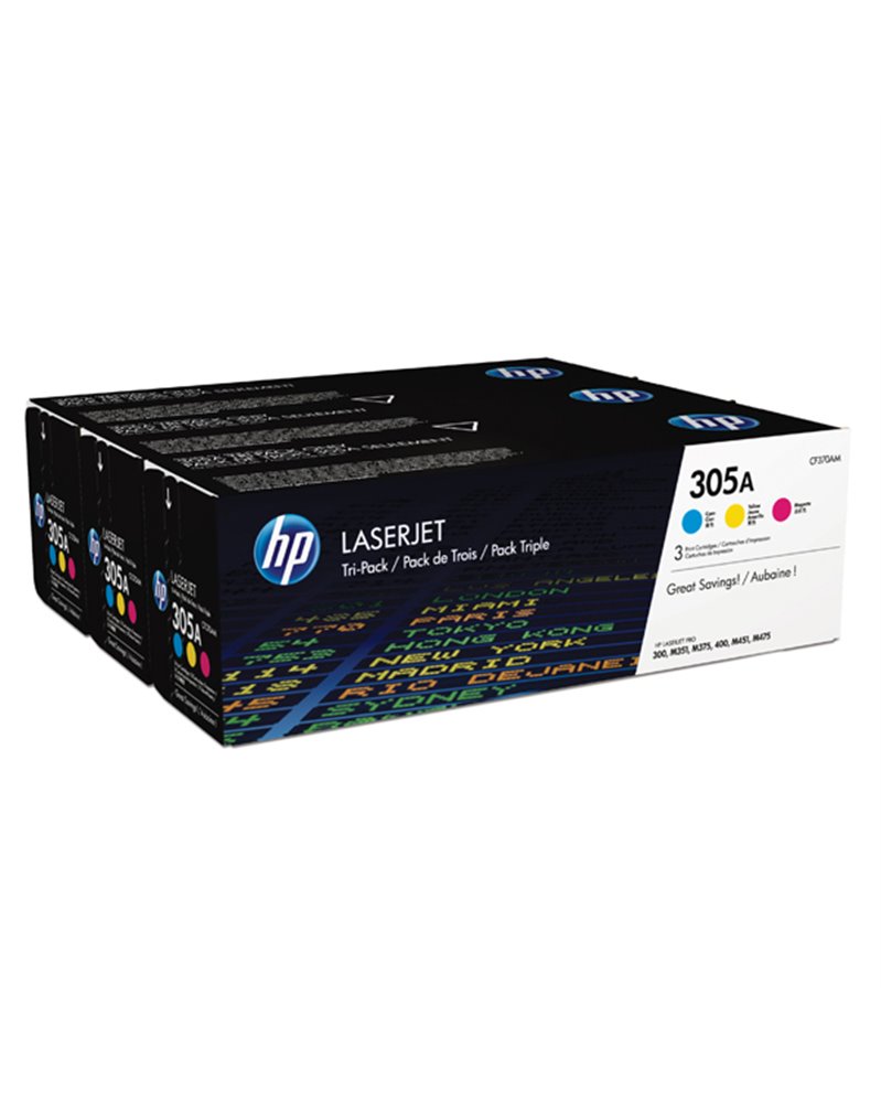 SCATOLA MULTIPACK 3 TONER COLORI CIANO/MAG/GIALLO HP LASERJET NR.305