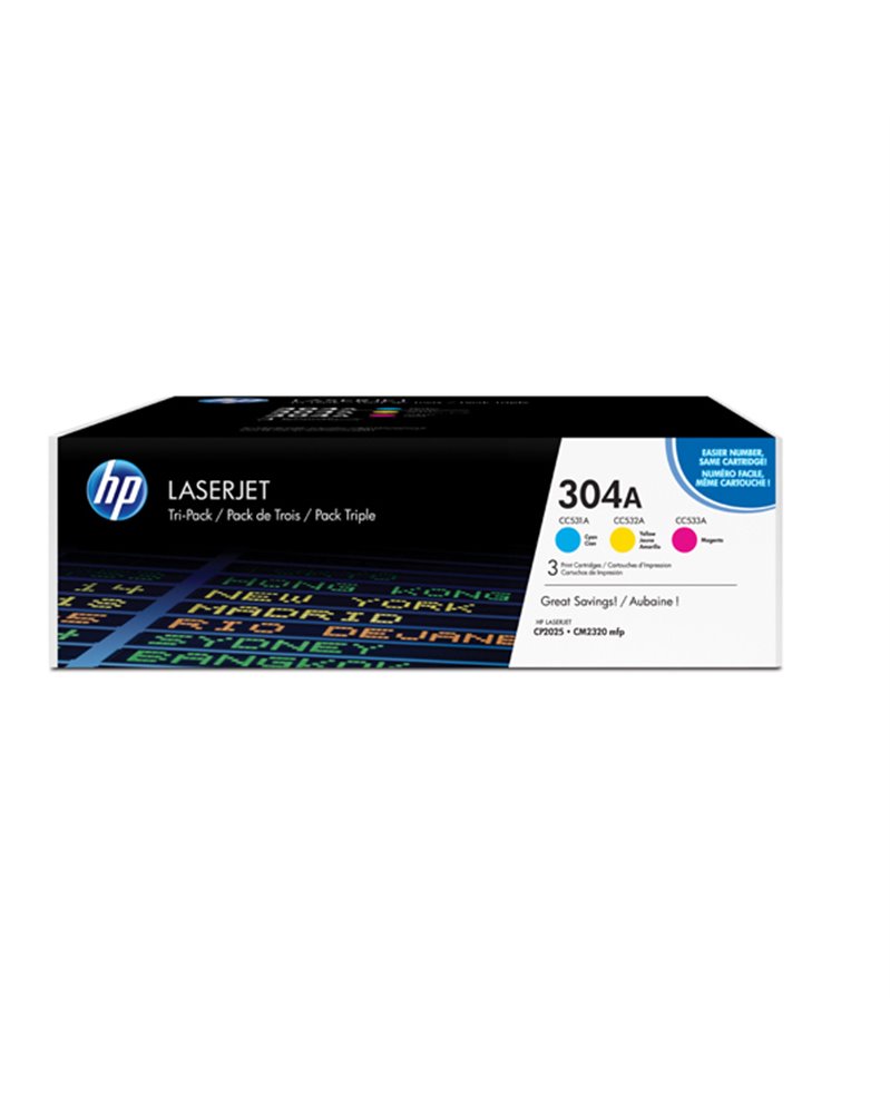 SCATOLA MULTIPACK 3 TONER COLORI CIANO/MAG/GIALLO HP LASERJET NR.304A