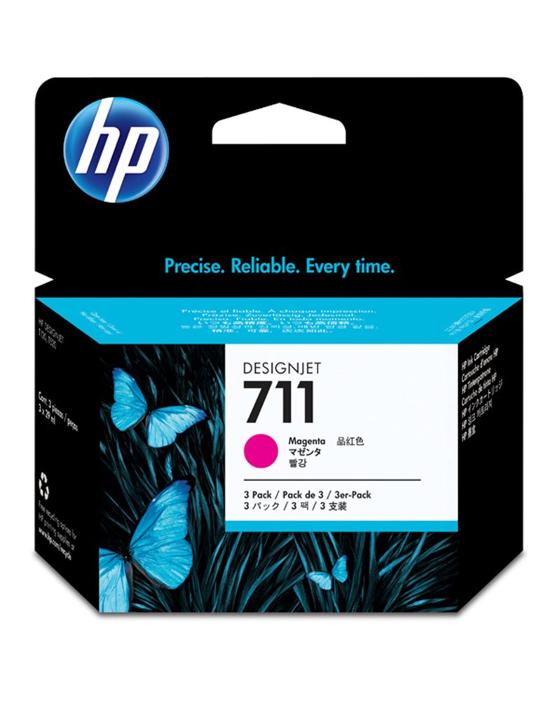 SCATOLA 3 CARTUCCE D'INCHIOSTRO HP 711DA 29 ML MAGENTA