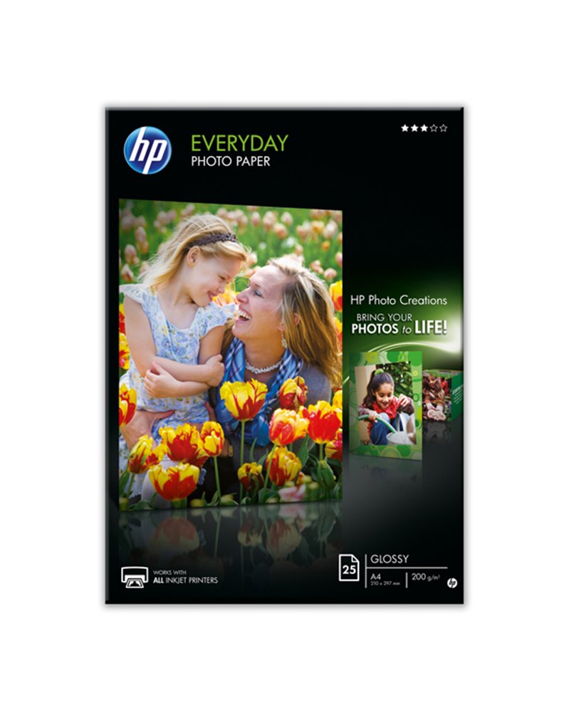 RISMA 25 FG CARTA FOTOGR. HP EVERYDAY PHOTO PAPER SEMI LUCIDA A4 200gr