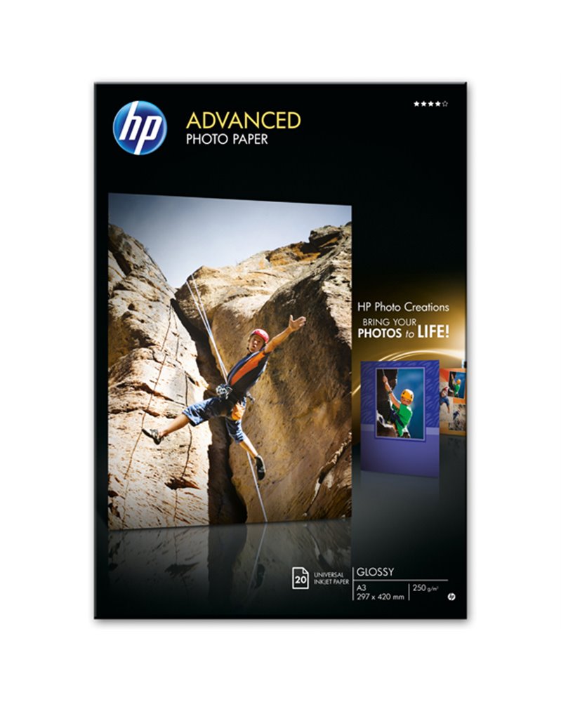 RISMA 20 FG CARTA FOTOGRAFICA HP ADVANCED LUCIDA 250 G/MÂ² A3/297X420MM