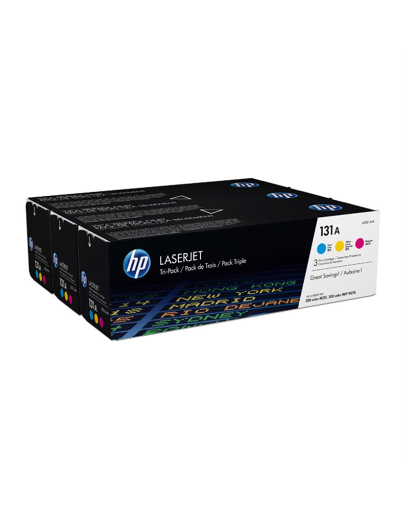 CONFEZIONE DI 3 TONER COLOR HP 131A CIANO/GIALLO/MAGENTA