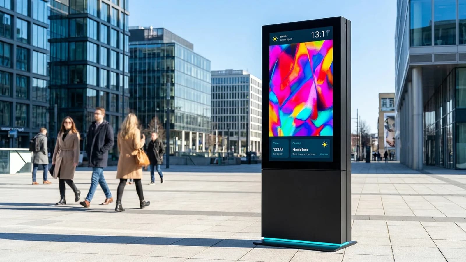 Totem da esterno IP65 ad alta luminosità in una piazza