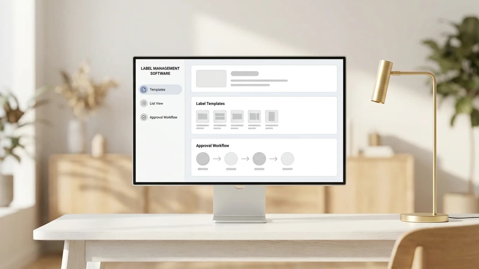 Dashboard di un software di Label Management