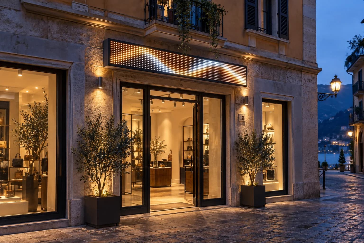 Insegne LED: sopra la porta, ambientazione illustrativa