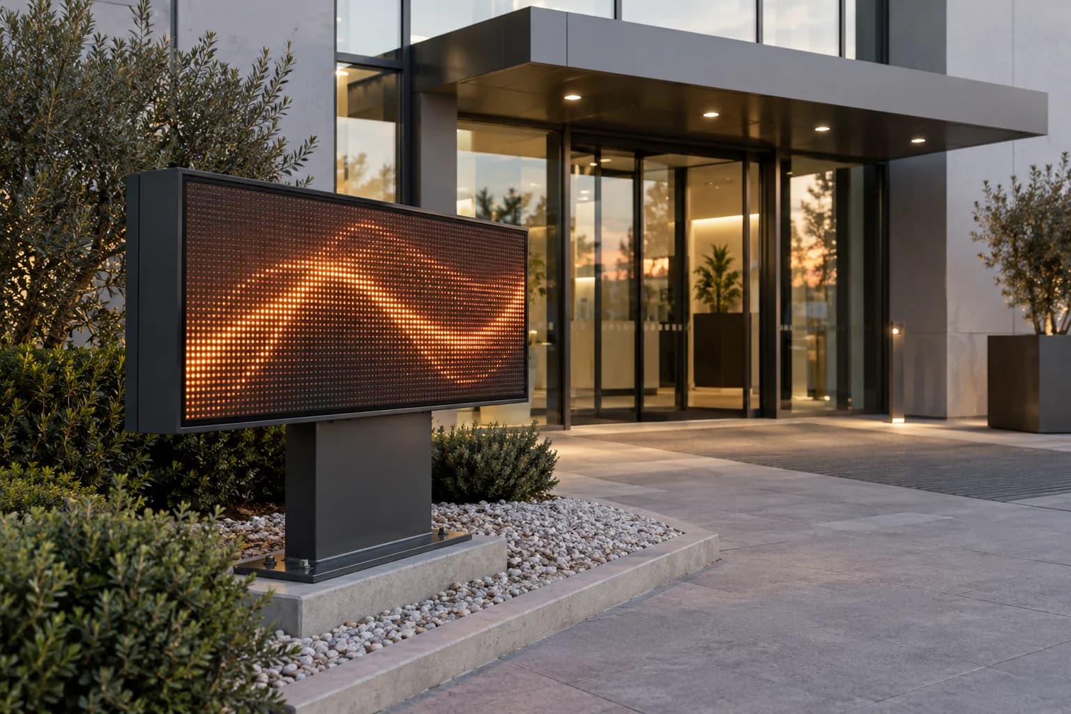 Insegne LED: da terra, ambientazione illustrativa