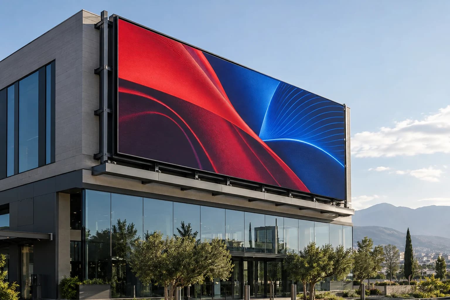 Ledwall: superficie outdoor, ambientazione illustrativa