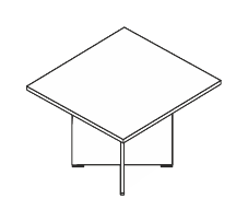 EIDOS PRO TAVOLO QUADRATO FINALE PER COMPOSIZIONI STRUTTURA PIEDE LEGNO - P.110xH.75xL.110 cm.