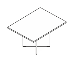 EIDOS PRO TAVOLO RIUNIONE RETTANGOLARE CON SINGOLO PIEDE IN LEGNO - P.110xH.75xL.140 cm.