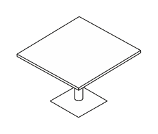 EIDOS PRO TAVOLO RIUNIONE QUADRATO CON PIEDE A COLONNA - P.110xH.75xL.110 cm.