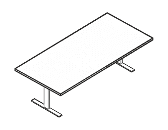 EIDOS PRO TAVOLO RETTANGOLARE CON GAMBE ELEVABILI - P.110xH.62/86xL.250 cm.