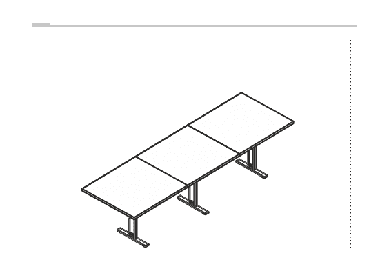 EIDOS PRO TAVOLO RIUNIONE CON GAMBE ELEVABILI - P.110xH.62/86xL.360 cm.