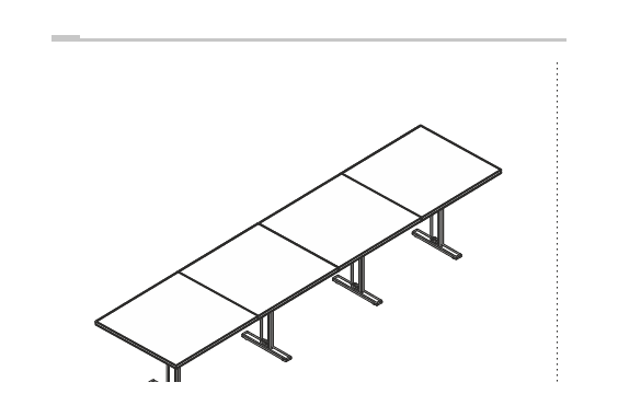 EIDOS PRO TAVOLO RIUNIONE RETTANGOLARE GAMBE ELEVABILI - P.110xH.62/86xL.500 cm.