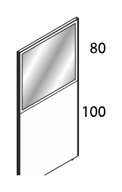 EIDOS PRO PARETINA MODULARE IN LEGNO/VETRO - P.3xH.180xL.80 cm.