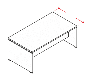 EIDOS PRO SCRIVANIA RETTANGOLARE STRUTTURA GAMBE LEGNO - P.100xH.75xL.200 cm.