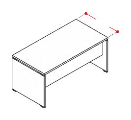 EIDOS PRO SCRIVANIA OPERATIVA STRUTTURA GAMBE LEGNO - P.80xH.75xL.80 cm.