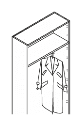 EIDOS PRO LIBRERIA A GIORNO ALTA GUARDAROBA H.200 PROFONDITA' cm.34 - P.34xH.201,7xL.90 cm.