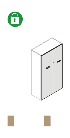 EIDOS PRO COPPIA ANTE IN LEGNO ALTE H.200 PER LIBRERIE DA ARCHIVIAZIONE - P.1,8xH.200xL.90 cm.