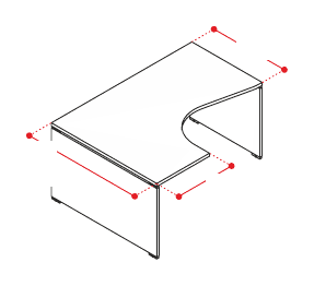 EIDOS PRO WORKSTATION STRUTTURA GAMBE LEGNO VERSIONE DESTRA - P.120xH.75xL.160 cm.
