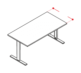 EIDOS PRO SCRIVANIA RETTANGOLARE GAMBE METALLICHE FISSE - P.80xH.75xL.80 cm.